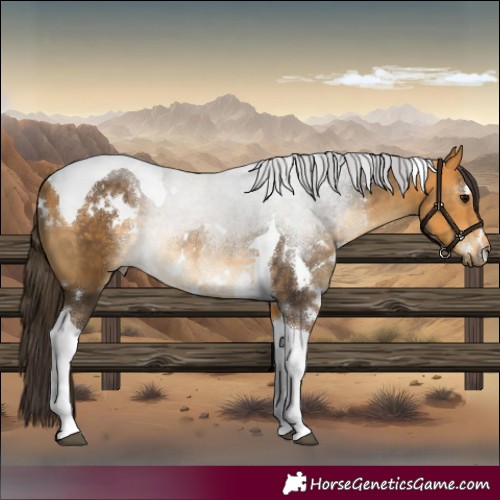 Horse Color:White Spotted Buckskin Tobiano