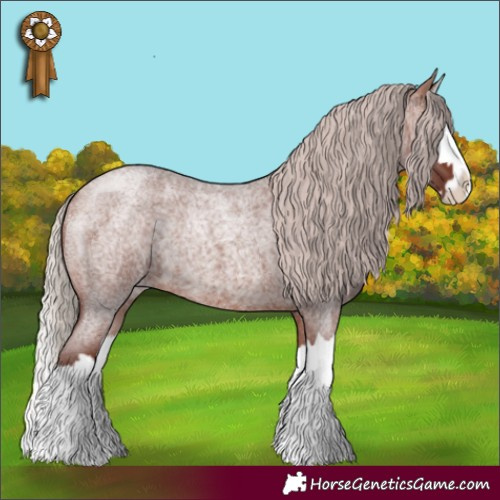 Horse Color:Chocolate Silver Bay Roan Splash