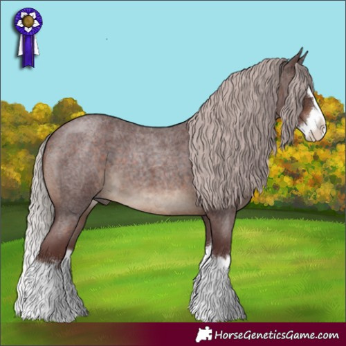 Horse Color:Chocolate Silver Brown Roan Splash 
