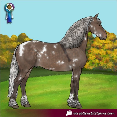 Horse Color:White Spotted Silver Brown Dun Tobiano Rabicano