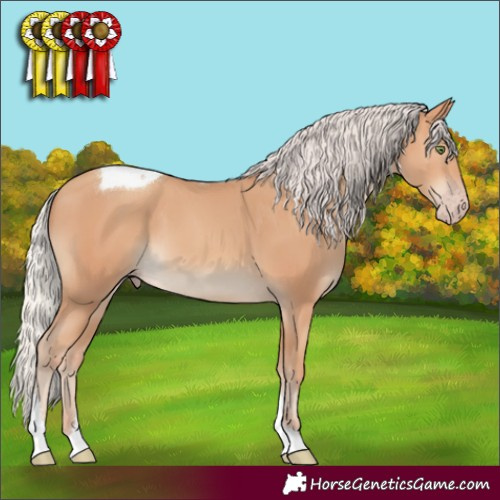 Horse Color:Silver Sable Champagne Tobiano 