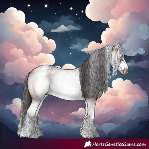 Horse Color:White Spotted Bay Roan Frame 