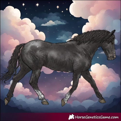 Horse Color:Smoky Black Tobiano Varnish