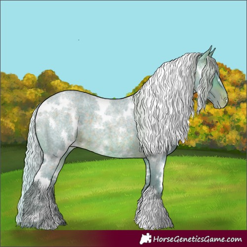 Horse Color:Watercolor White Spotted Silver Brown Roan Varnish 