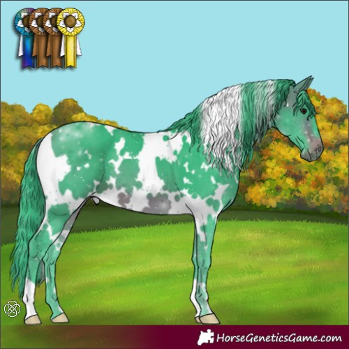 Horse Color:Watercolor White Spotted Brown 