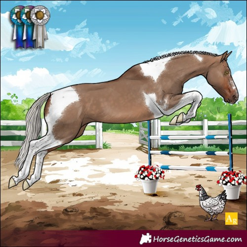 Horse Color:Silver Brown Dun Sabino Tobiano