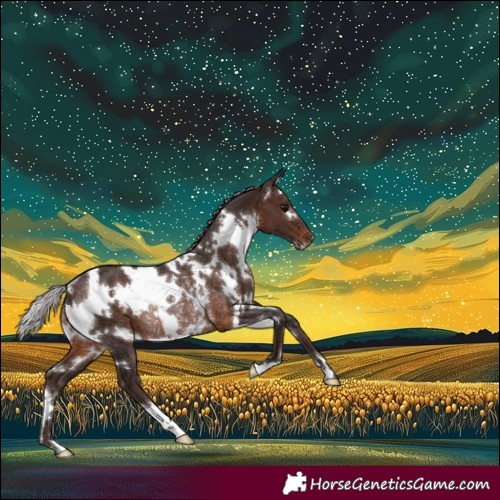 Horse Color:White Spotted Silver Brown Rabicano