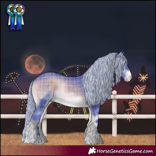 Horse Color:Watercolor Plaid Silver Brown Onyx Sabino Tobiano