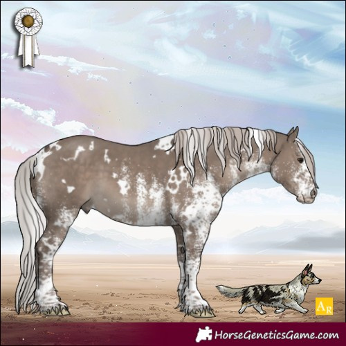 Horse Color:White Spotted Silver Grullo Mushroom