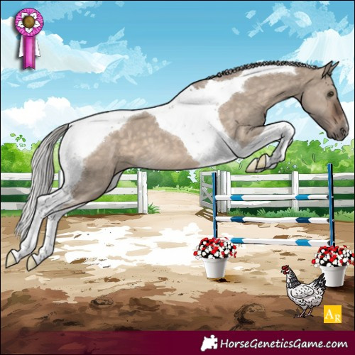 Horse Color:Silver Brown Dun Tobiano 