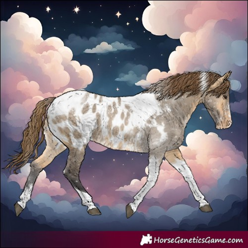Horse Color:Powder White Buckskin Dun Tobiano Blanket Rabicano