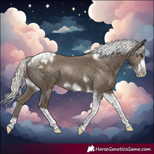 Horse Color:Silver Smoky Black Tobiano Frame Varnish 