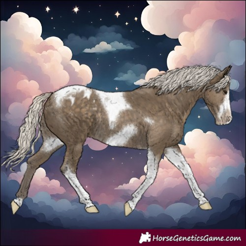 Horse Color:Silver Smoky Black Tobiano Frame Varnish Rabicano