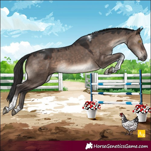 Horse Color:Brown Dun Mushroom Tobiano