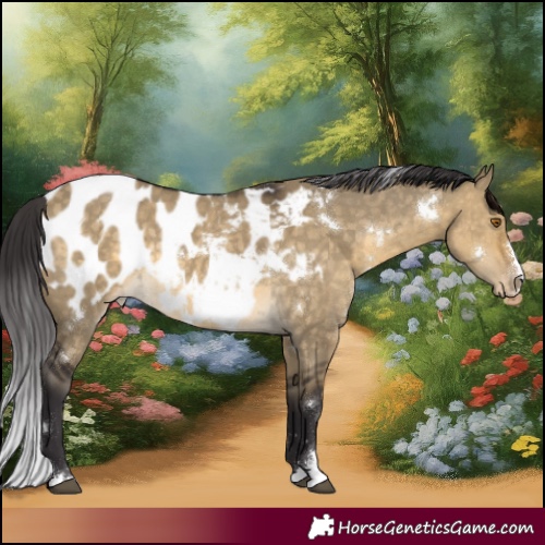 Horse Color:White Spotted Buckskin Dun Blanket 