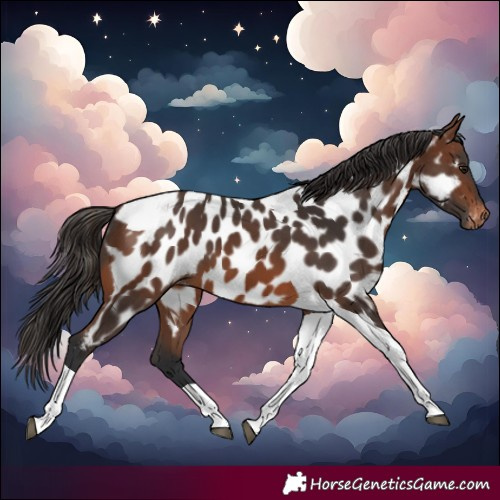 Horse Color:Brown Tobiano Near Leopard