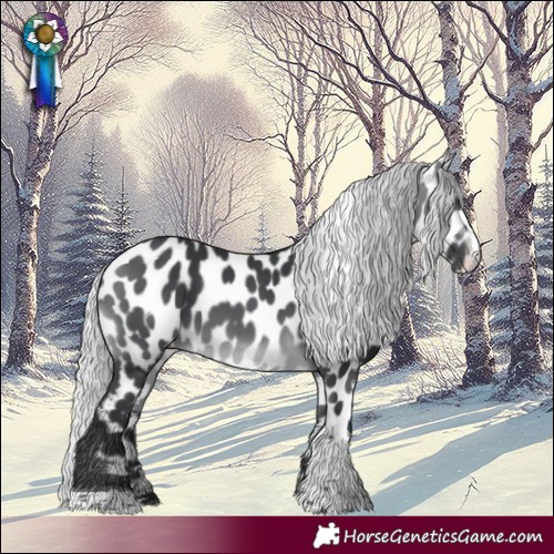 Horse Color:Silver Brown Chinchilla Tobiano Leopard 