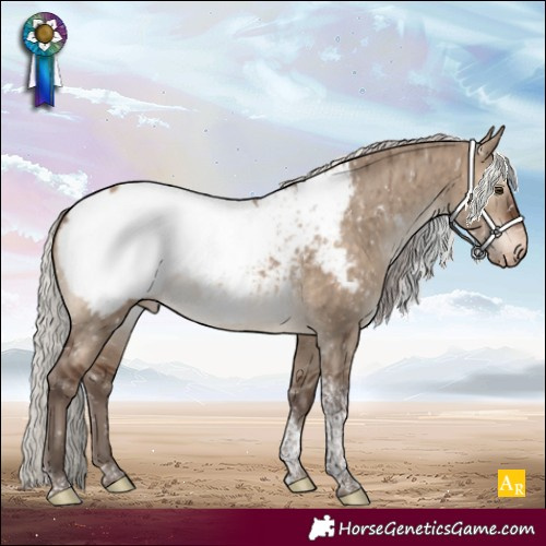 Horse Color:Silver Brown Dun Tobiano Near Fewspot Brindle