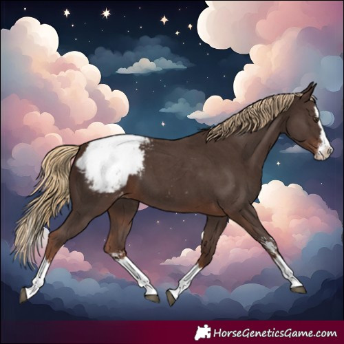 Horse Color:Liver Chestnut Sabino Splash Snowcap 