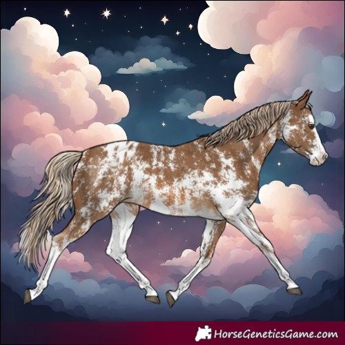 Horse Color:Chocolate Palomino Sabino Splash Varnish