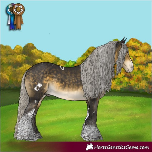 Horse Color:White Spotted Silver Buckskin Mushroom Splash Tobiano 
