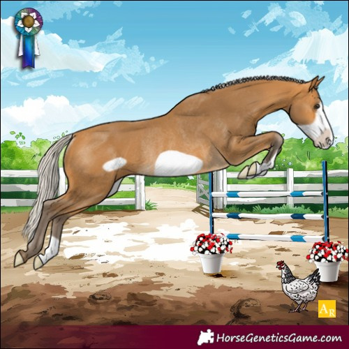 Horse Color:Silver Buckskin Frame Rabicano