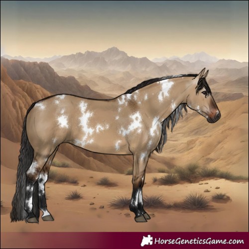 Horse Color:Gray White Spotted Bay Dun