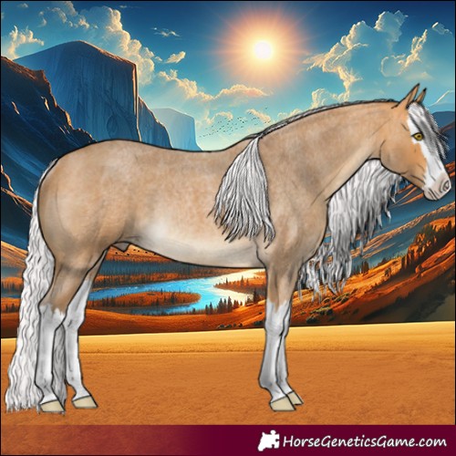 Horse Color:Silver Buckskin Roan Splash Rabicano