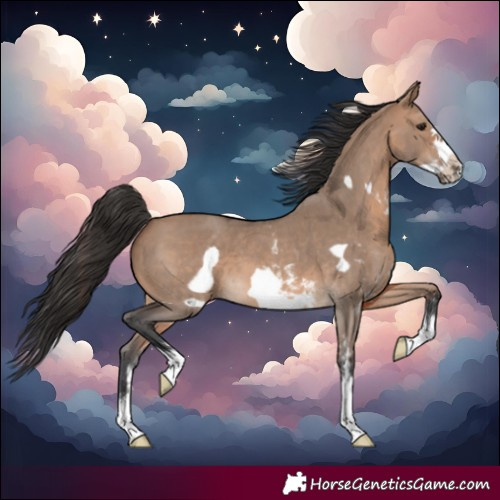 Horse Color:Brown Dun Sabino Frame 