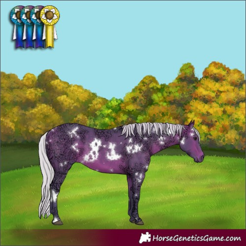 Horse Color:Watercolor White Spotted Silver Bay Ice