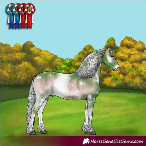 Horse Color:Watercolor White Spotted Silver Brown Onyx Tobiano