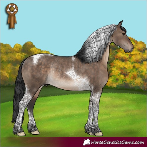 Horse Color:Brown Dun Tobiano Rabicano