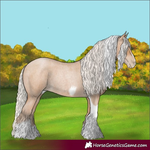 Horse Color:Silver Blue Roan Pearl Tobiano Frame 