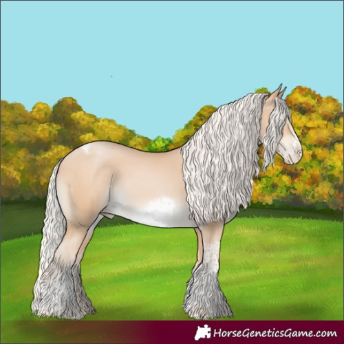 Horse Color:White Spotted Silver Buckskin Snowdrop Tobiano Frame Rabicano