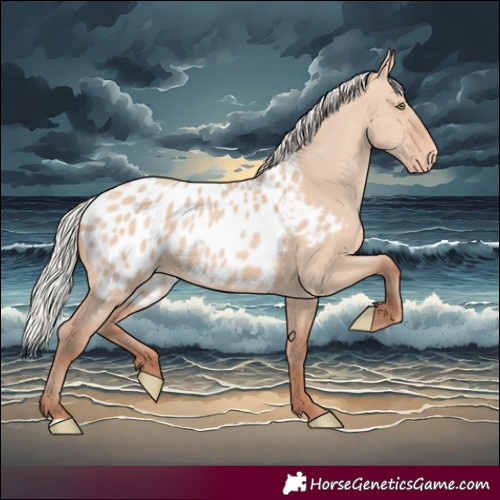 Horse Color:Silver Amber Champagne Dun Appaloosa 