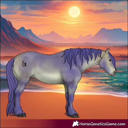 Horse Color:Watercolor White Spotted Bay Mushroom 