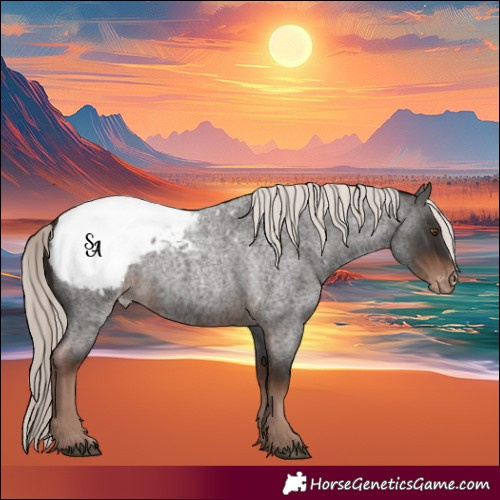 Horse Color:Liver Red Roan Mushroom Snowcap 