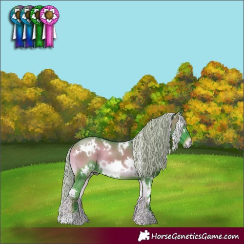 Horse Color:Watercolor White Spotted Silver Blue Onyx 