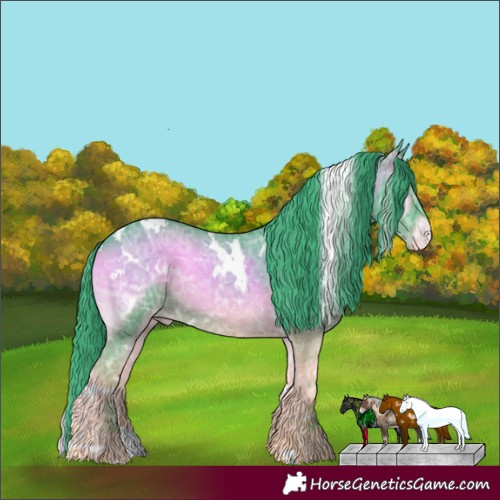 Horse Color:Watercolor White Spotted Blue Onyx Ice Appaloosa