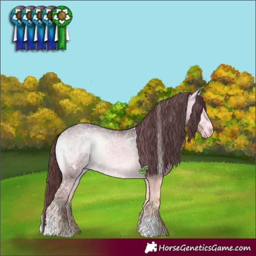 Horse Color:White Spotted Chocolate Bay Chinchilla Ice Onyx Sabino