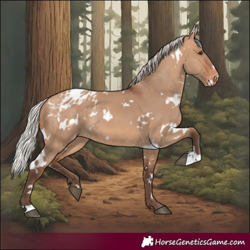 Horse Color:White Spotted Silver Bay Dun Blanket Rabicano 
