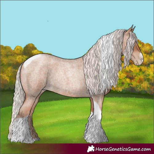 Horse Color:Silver Blue Roan Pearl Tobiano Frame