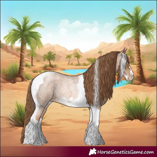 Horse Color:Liver Red Roan Pearl Tobiano Frame 