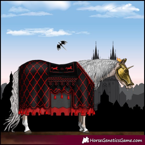 Horse Color:Liver Red Roan Pearl Tobiano Frame 