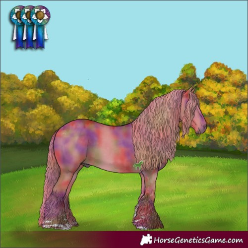 Horse Color:Nacre Watercolor Liver Red Dun Tobiano