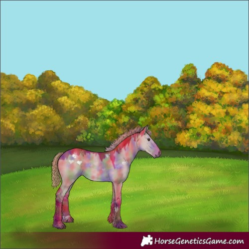 Horse Color:Nacre Watercolor Liver Red Dun
