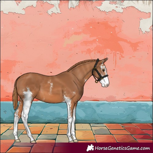 Horse Color:Chestnut Sabino