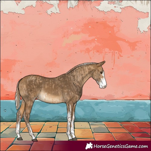 Horse Color:Red Dun Sabino and Silver Buckskin Sabino