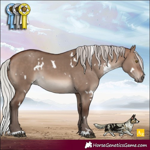Horse Color:White Spotted Silver Brown Dun Mushroom 