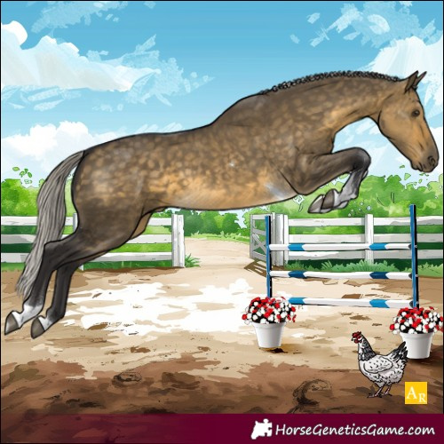 Horse Color:Silver Buckskin Dun Tobiano 